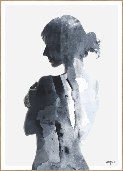 Frau in Blau | Plakatbrett