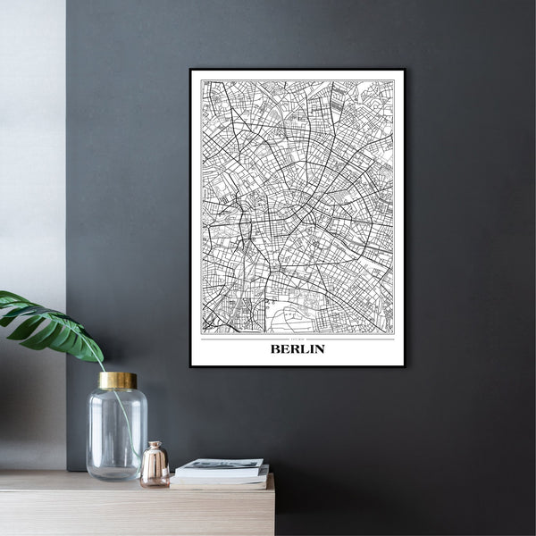 Karte Berlin weiß | POSTERBAND