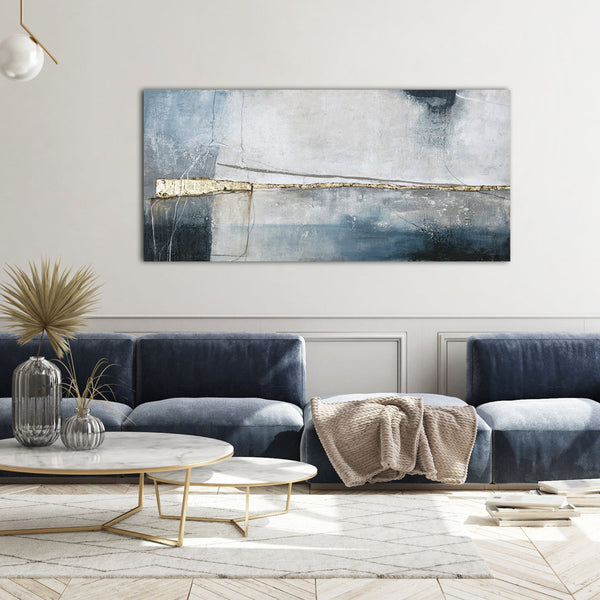 Goldblau 3 / 140x70 cm | WERTEMALEREI