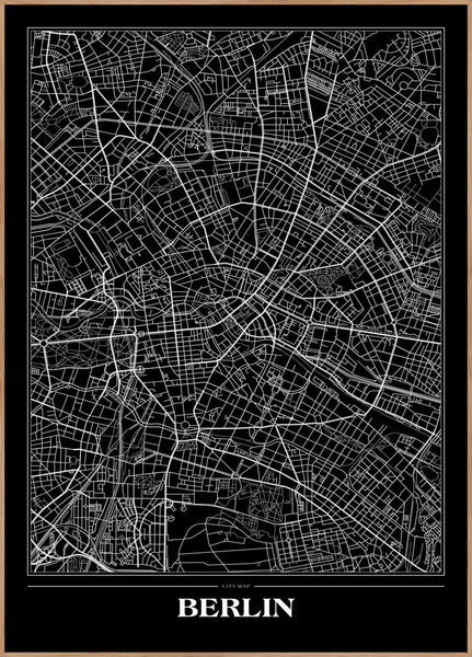 Karte Berlin schwarz | POSTERBAND