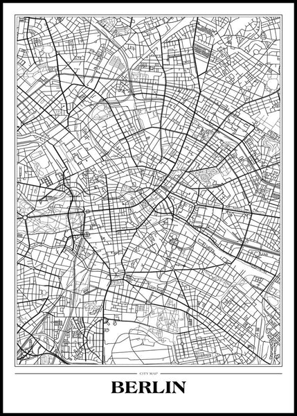 Karte Berlin weiß | POSTERBAND