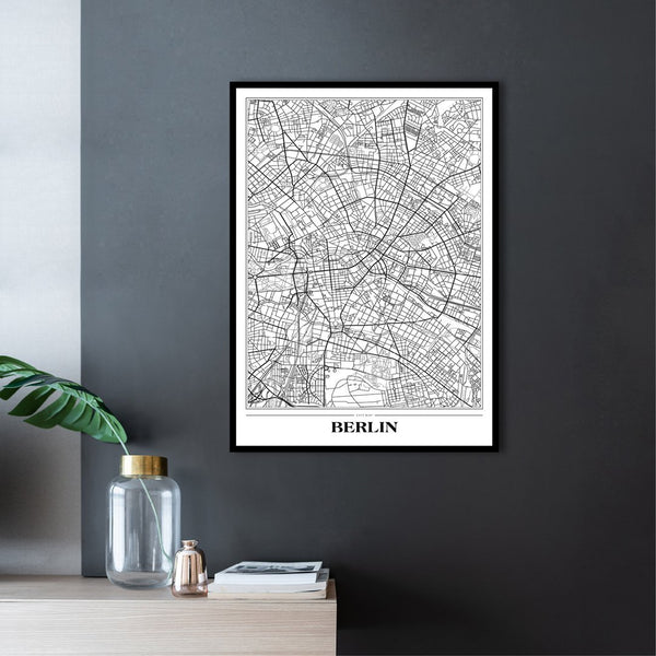 Karte Berlin weiß | POSTER