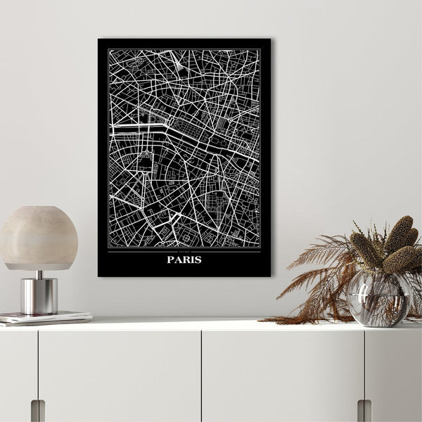 Karte Paris Schwarz | POSTER