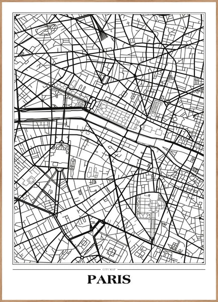 Karte Paris White | Plakatbrett
