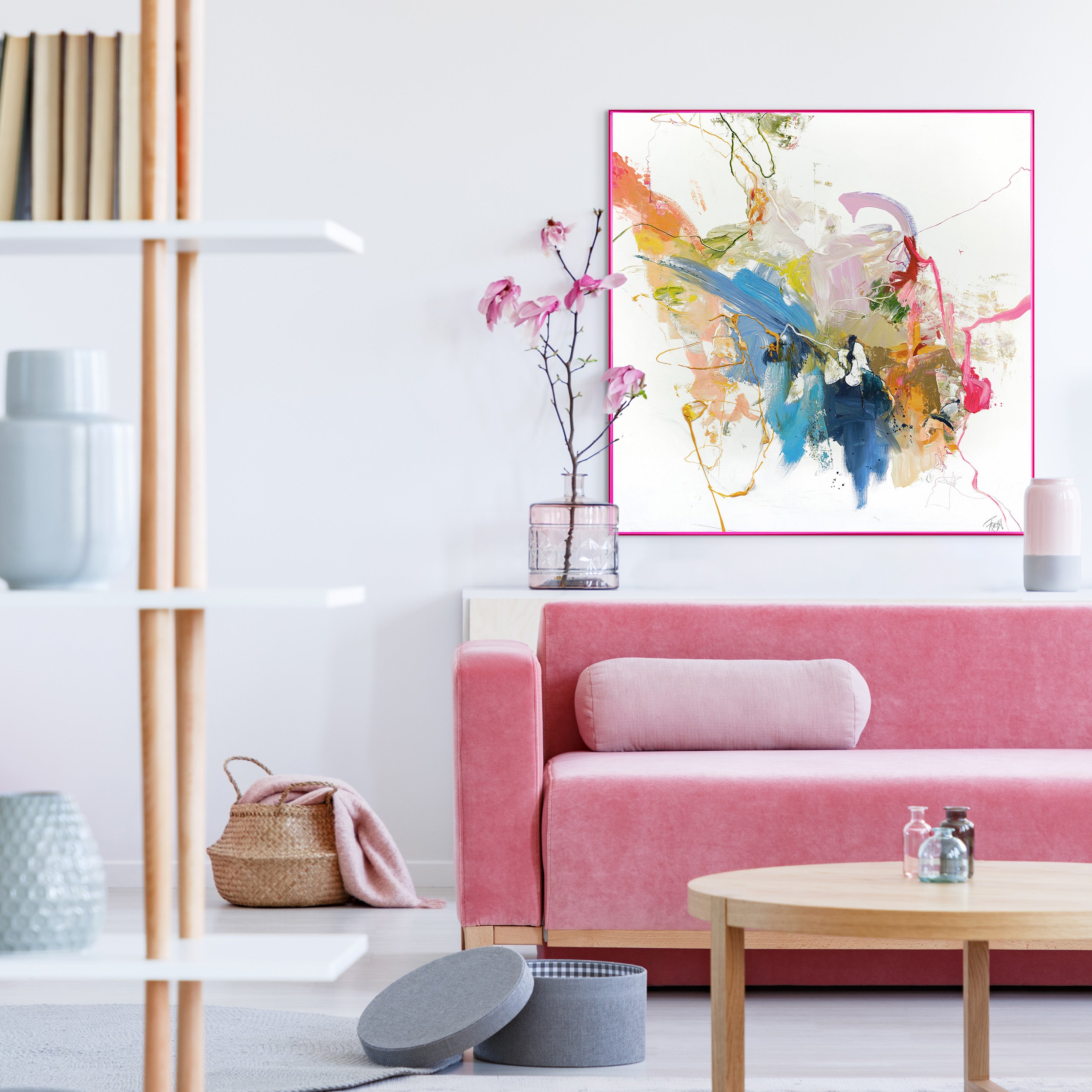 Vertraulich Rosa | GEMISCHTE MALEREI