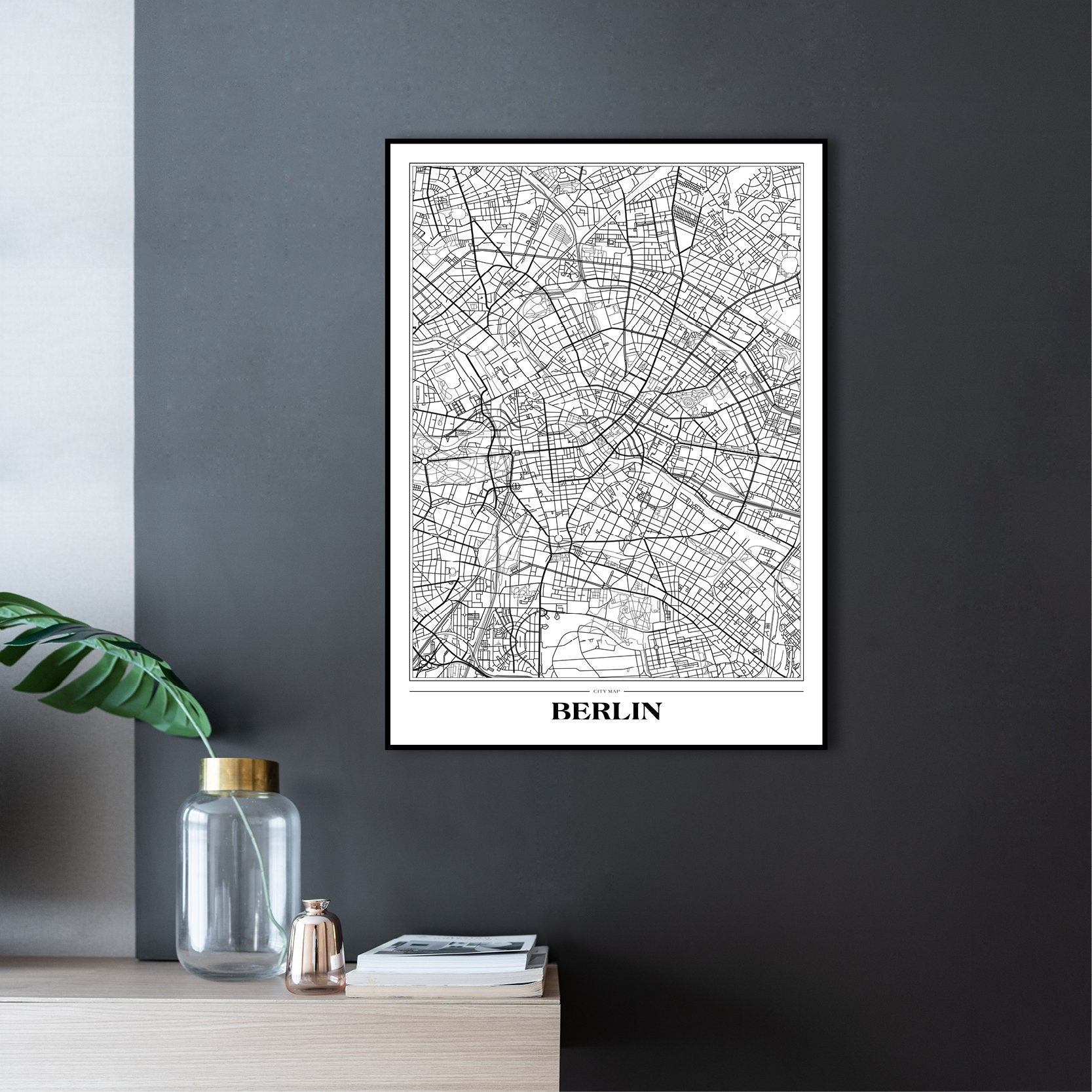Karte Berlin weiß | POSTERBAND