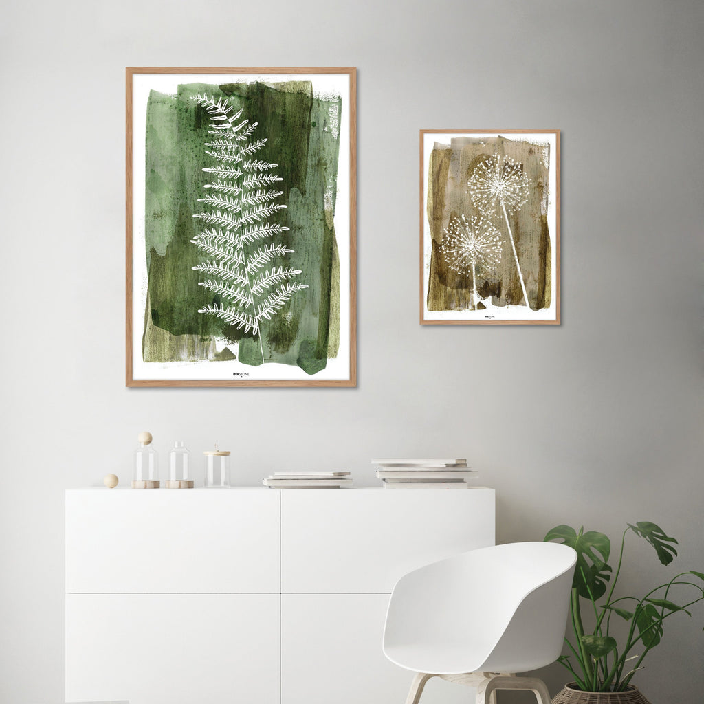 Weißer Farn Poster