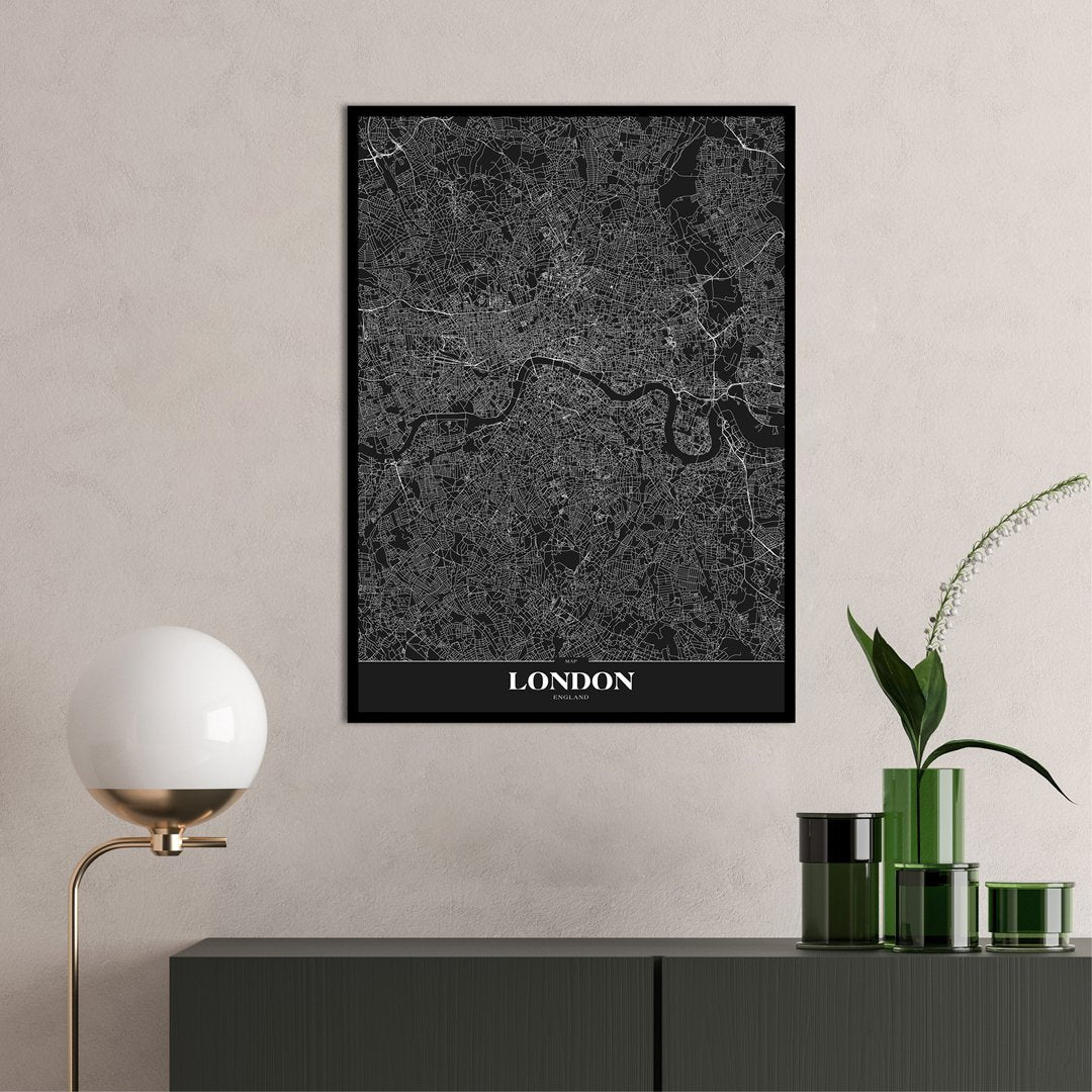Karte London schwarz | POSTER
