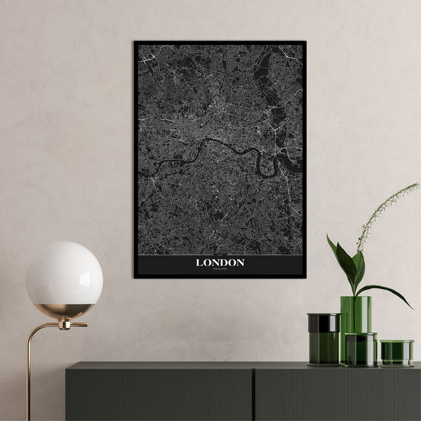 Karte London Black | POSTER
