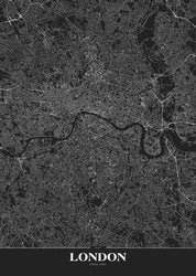 Karte London Black | POSTER