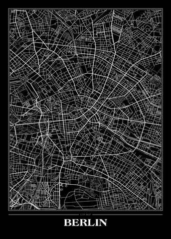 Karte Berlin schwarz | POSTERBAND