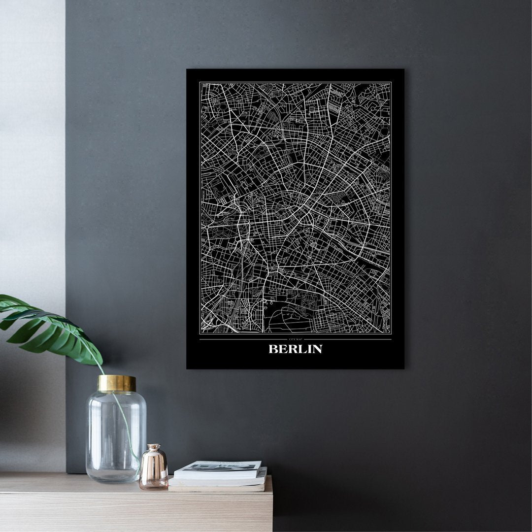 Karte Berlin schwarz | POSTER