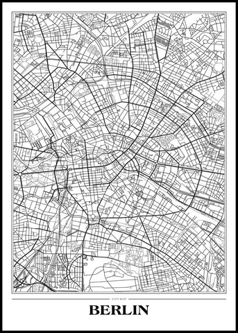 Karte Berlin weiß | POSTERBAND
