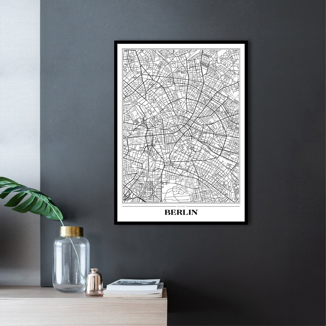 Karte Berlin weiß | POSTER