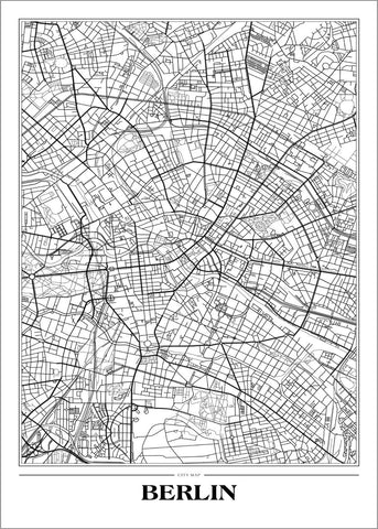 Karte Berlin weiß | POSTER