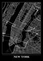 Karte New York Schwarz | POSTER