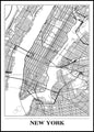 Karte New York White | Plakatbrett