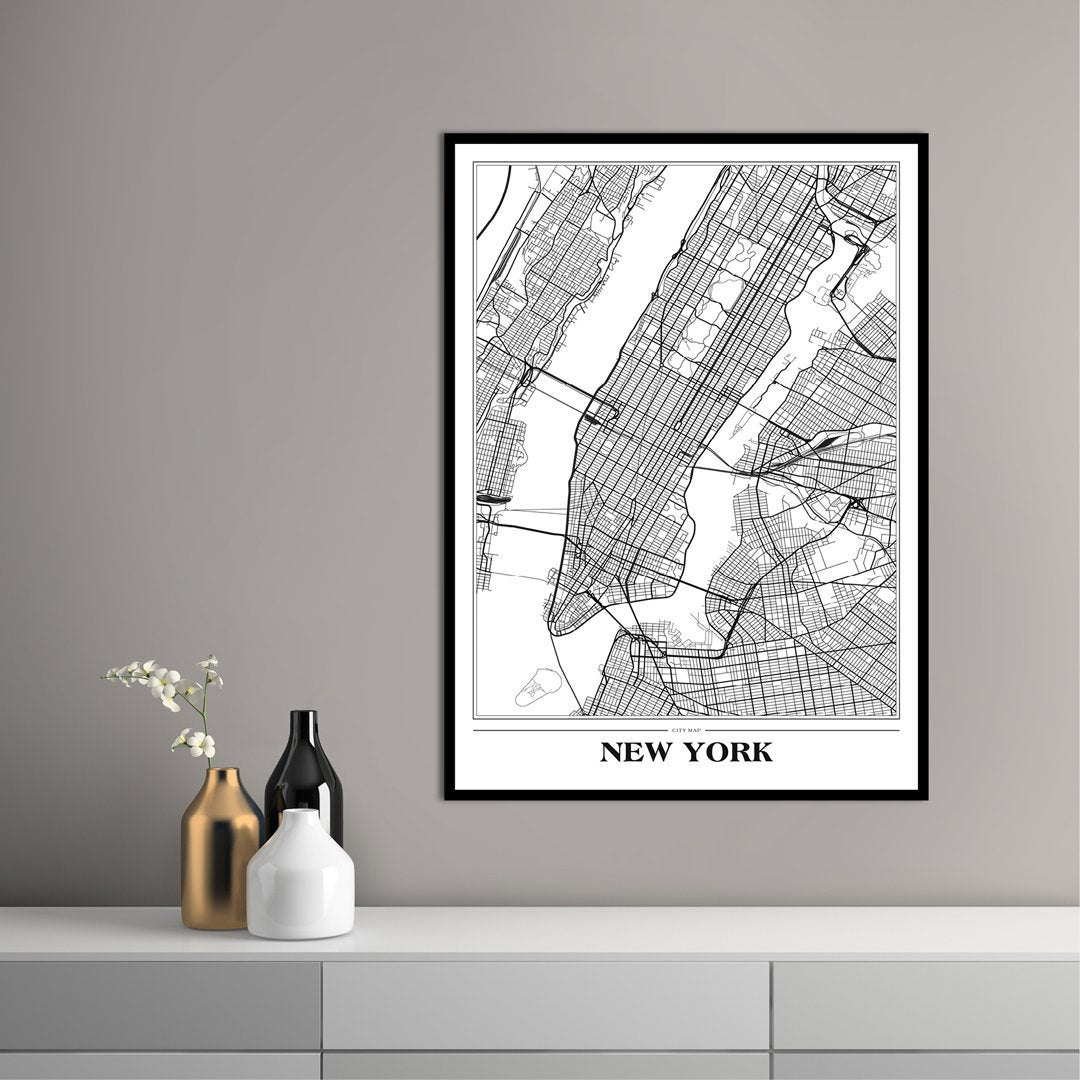 Karte New York weiß | POSTER
