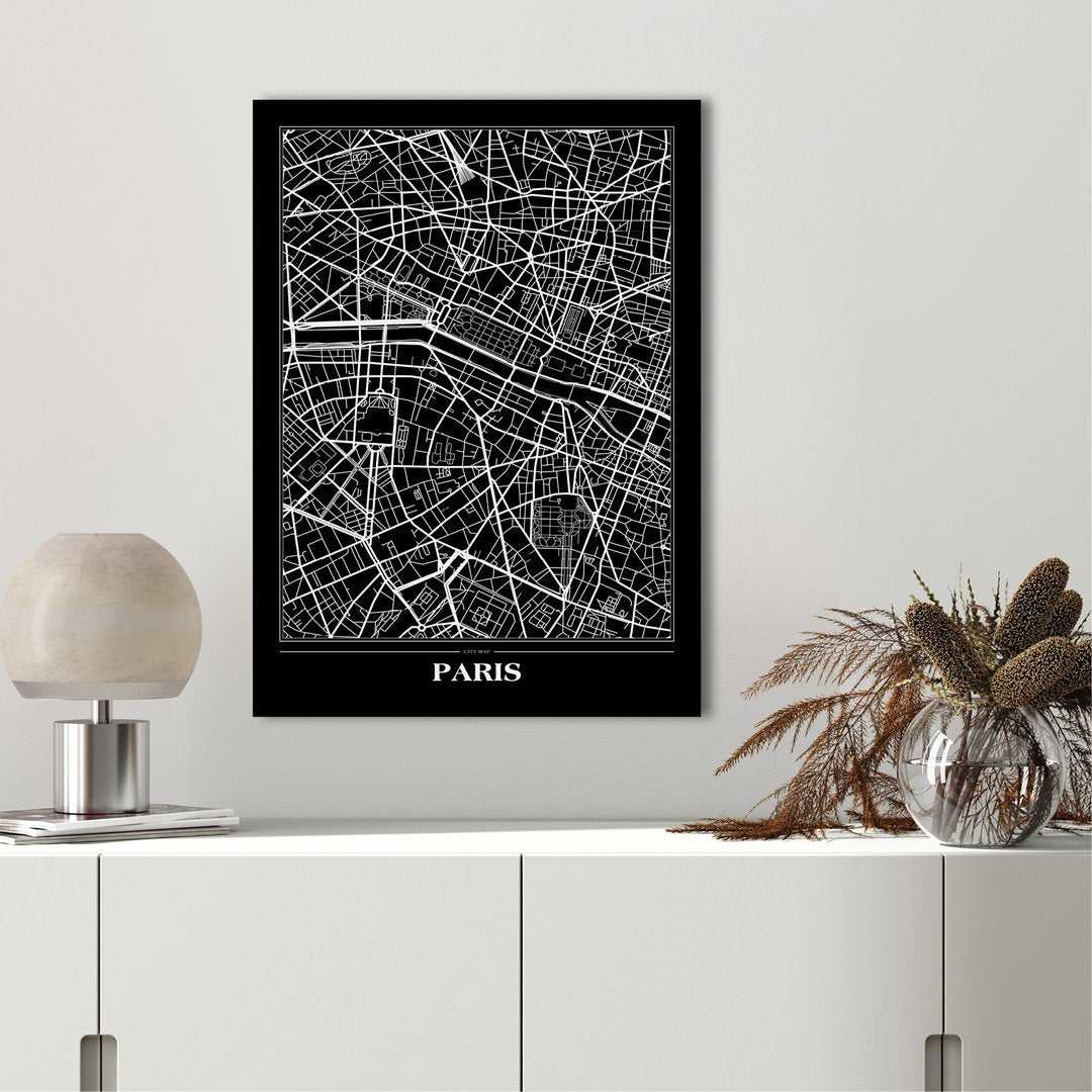 Karte Paris Schwarz | POSTER