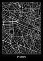 Karte Paris Schwarz | POSTER