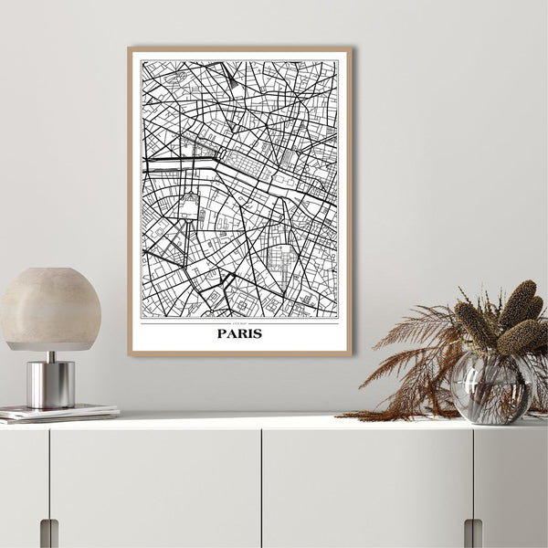 Karte Paris White | POSTER