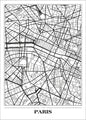 Karte Paris weiß | POSTER