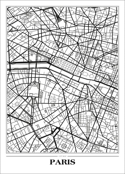 Karte Paris White | POSTER
