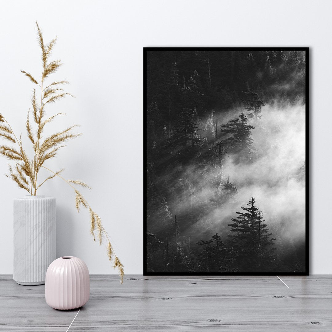 Nebliger Kiefernwald | POSTER