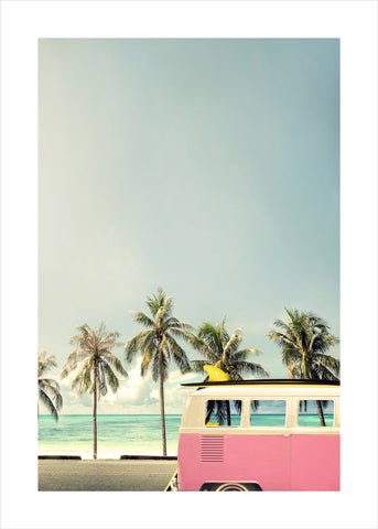 Surfbus rosa | POSTER