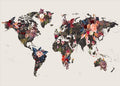Weltmap -Blumen | POSTER