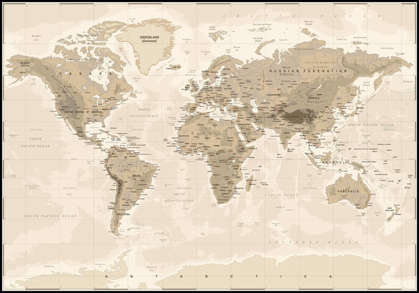 WorldMap vintage | Plakatbrett