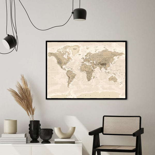 WorldMap vintage | Plakatbrett