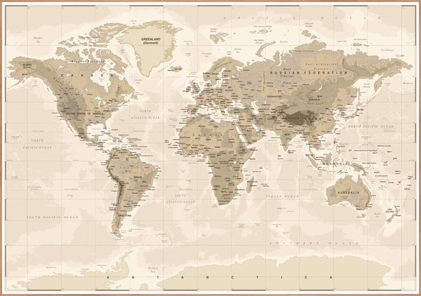 WorldMap vintage | Plakatbrett